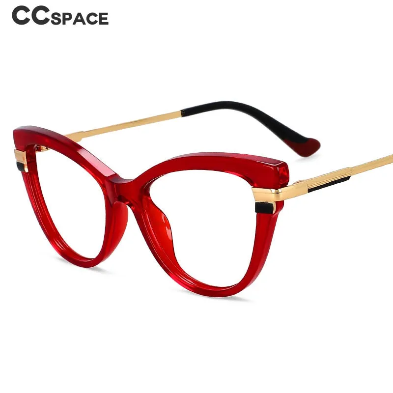 CCspace Women's Full Rim Square Cat Eye Tr 90 Titanium Eyeglasses 55706