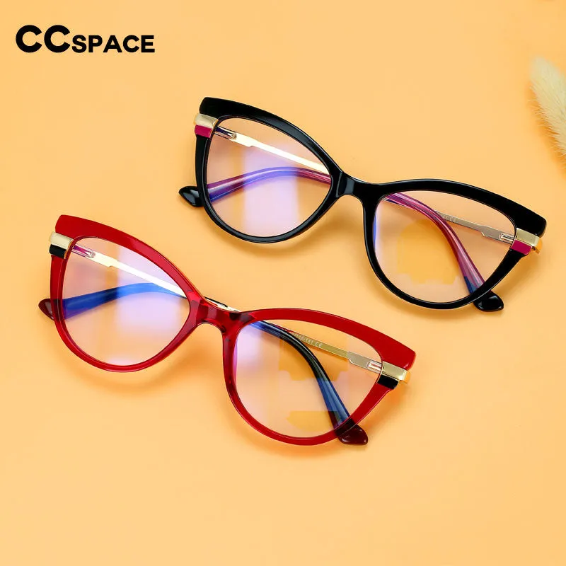 CCspace Women's Full Rim Square Cat Eye Tr 90 Titanium Eyeglasses 55706