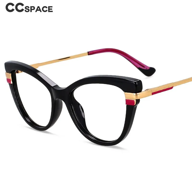 CCspace Women's Full Rim Square Cat Eye Tr 90 Titanium Eyeglasses 55706