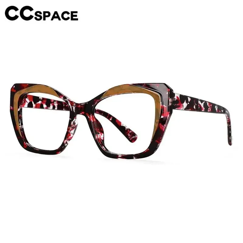 CCspace Women's Full Rim Square Cat Eye Tr 90 Titanium Eyeglasses 56881