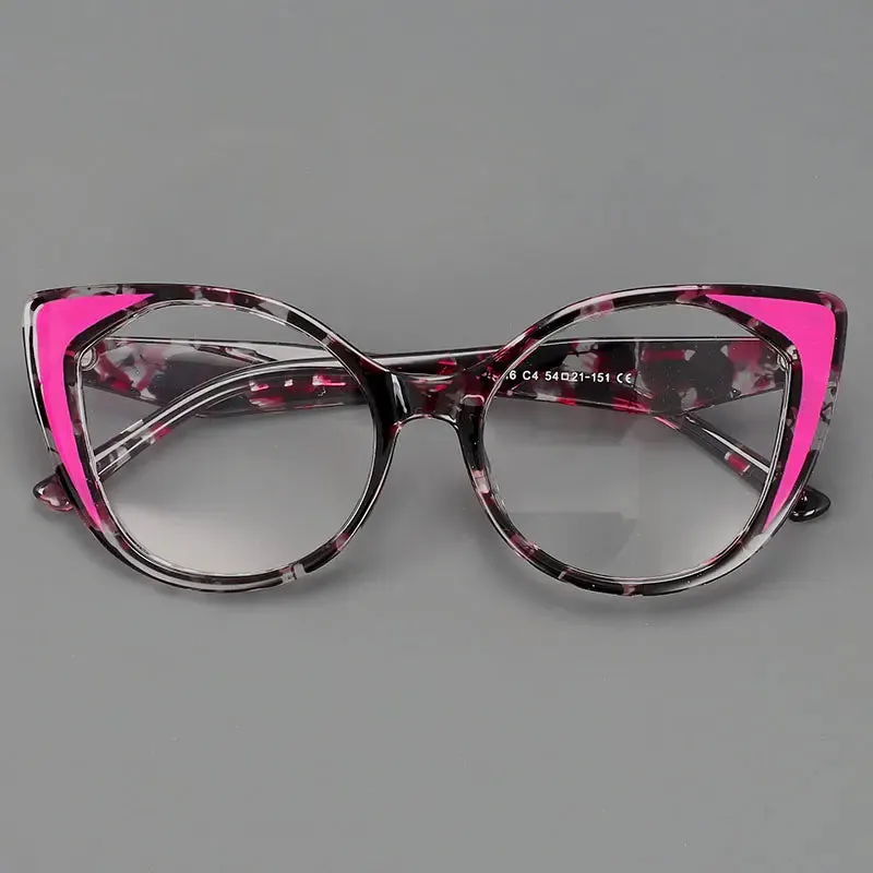 CCspace Women's Full Rim Square Cat Eye Tr 90 Titanium Eyeglasses 56980