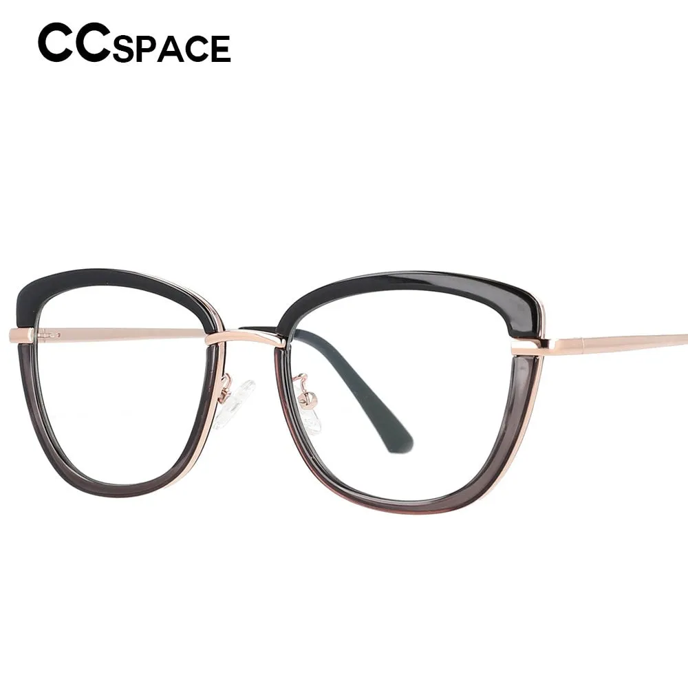 CCspace Women's Full Rim Square Cat Eye Tr 90 Titanium Frame Eyeglasses 53041