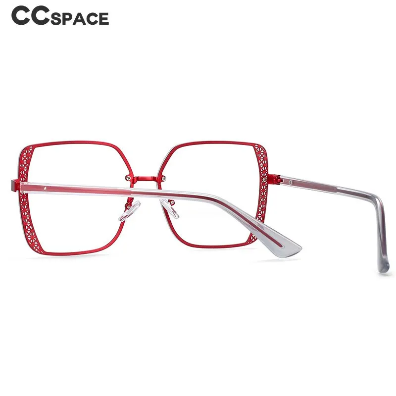 CCspace Women's Full Rim Square Hollow Alloy Frame Eyeglasses 54205