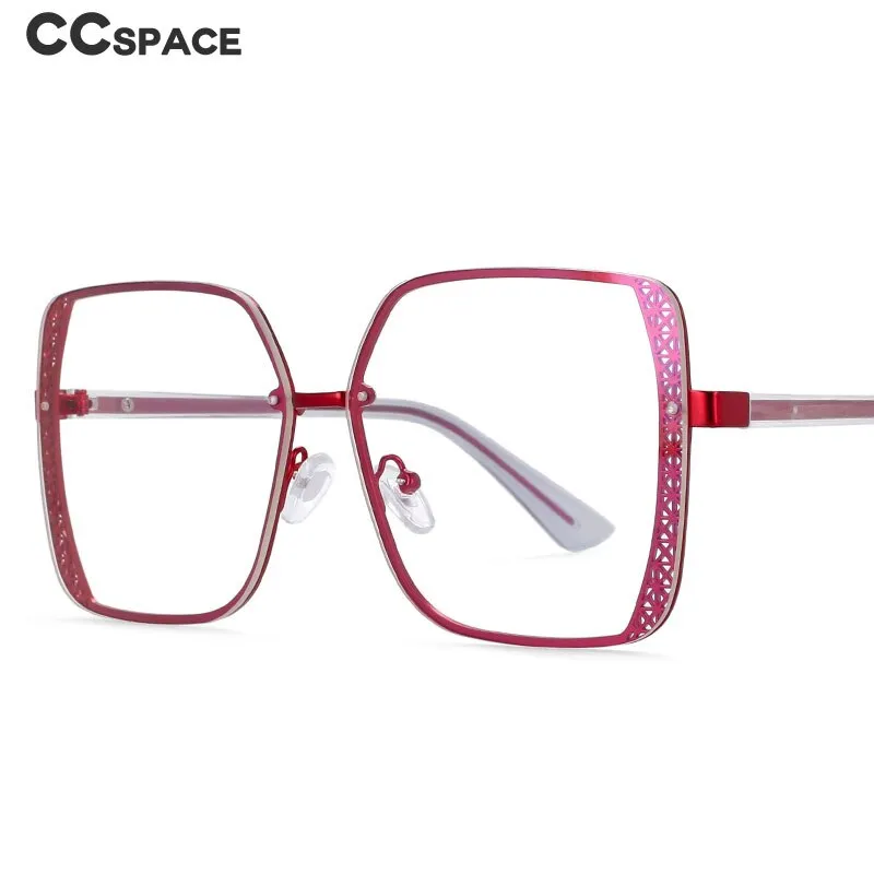 CCspace Women's Full Rim Square Hollow Alloy Frame Eyeglasses 54205