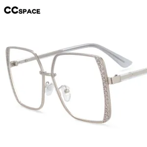 CCspace Women's Full Rim Square Hollow Alloy Frame Eyeglasses 54205