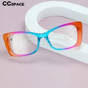 CCspace Women's Full Rim Square Resin Frame Rainbow Eyeglasses 54537