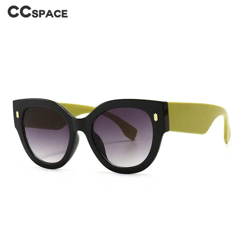 CCspace Women's Full Rim Square Resin Wide Leg Frame Gradient Sunglasses 46678