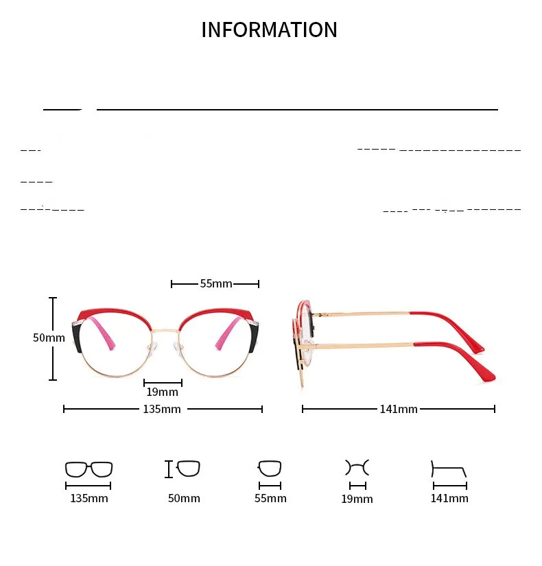 CCspace Women's Full Rim Square Tr 90 Titanium Eyeglasses 55383