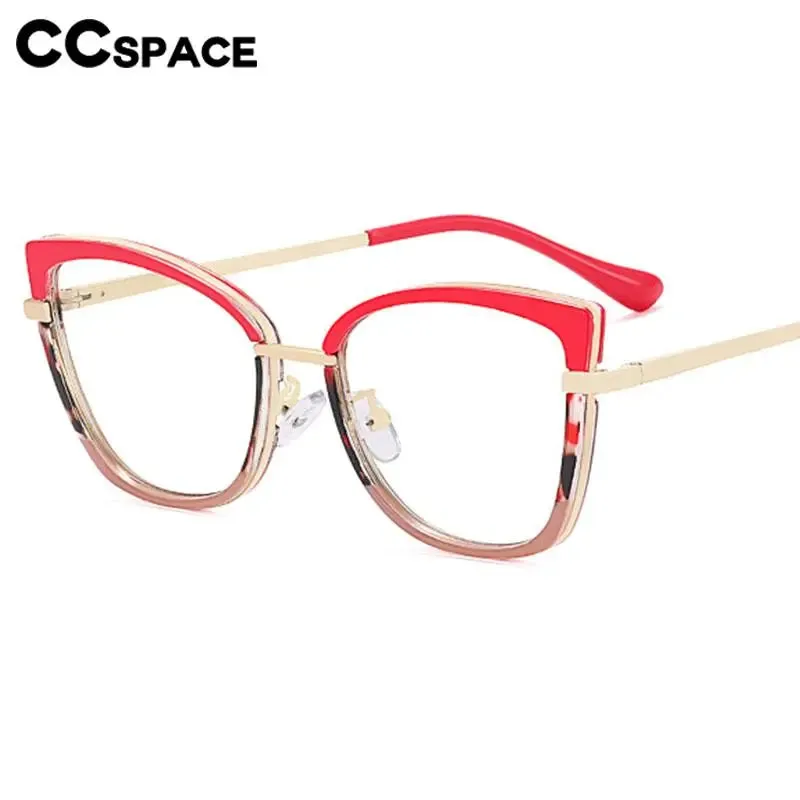 CCspace Women's Full RIm Square Tr 90 Titanium Eyeglasses 56966