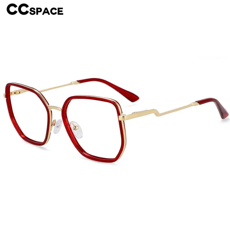 CCspace Women's Full Rim Square Tr 90 Titanium Frame Eyeglasses 54197