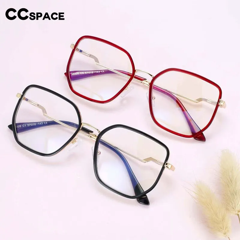 CCspace Women's Full Rim Square Tr 90 Titanium Frame Eyeglasses 54197