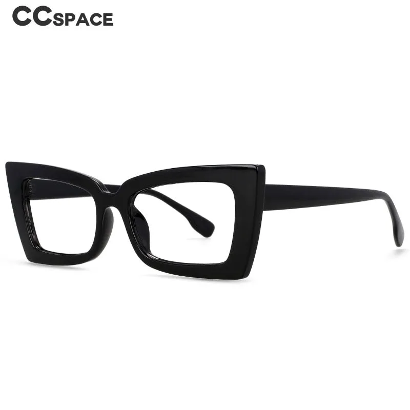 CCspace Women's Oversized Rectangle Cat Eye Resin Frame Eyeglasses 54536