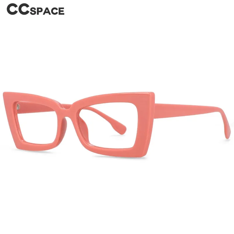 CCspace Women's Oversized Rectangle Cat Eye Resin Frame Eyeglasses 54536