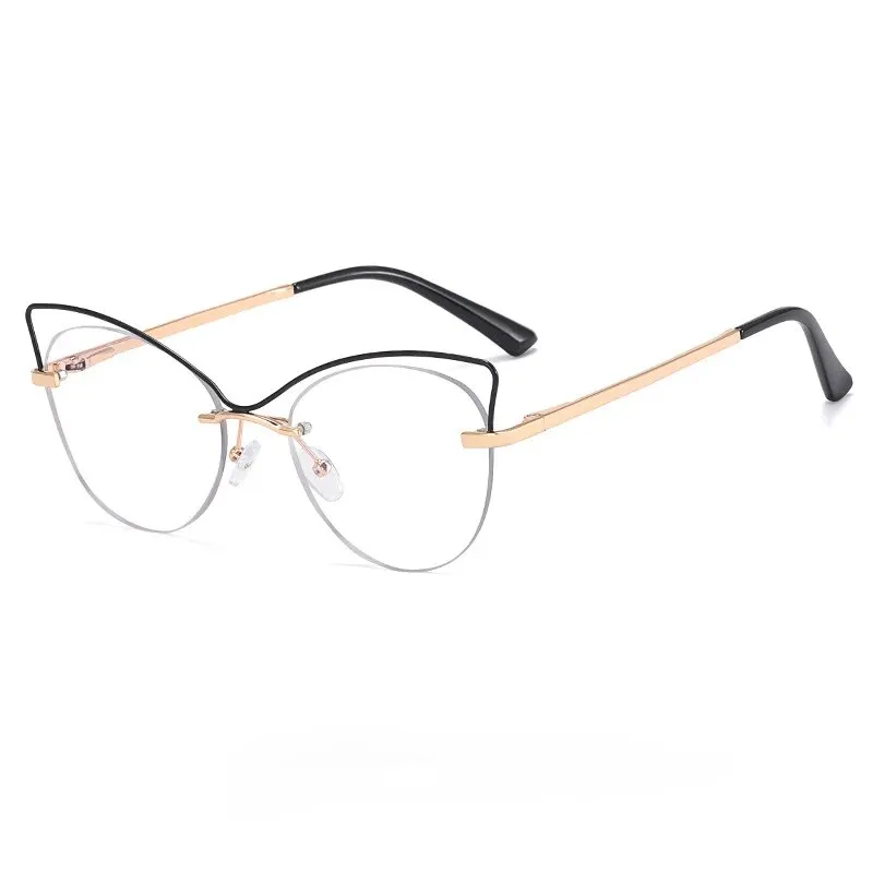 CCspace Women's Semi Rim Cat Eye Alloy Eyeglasses 57026