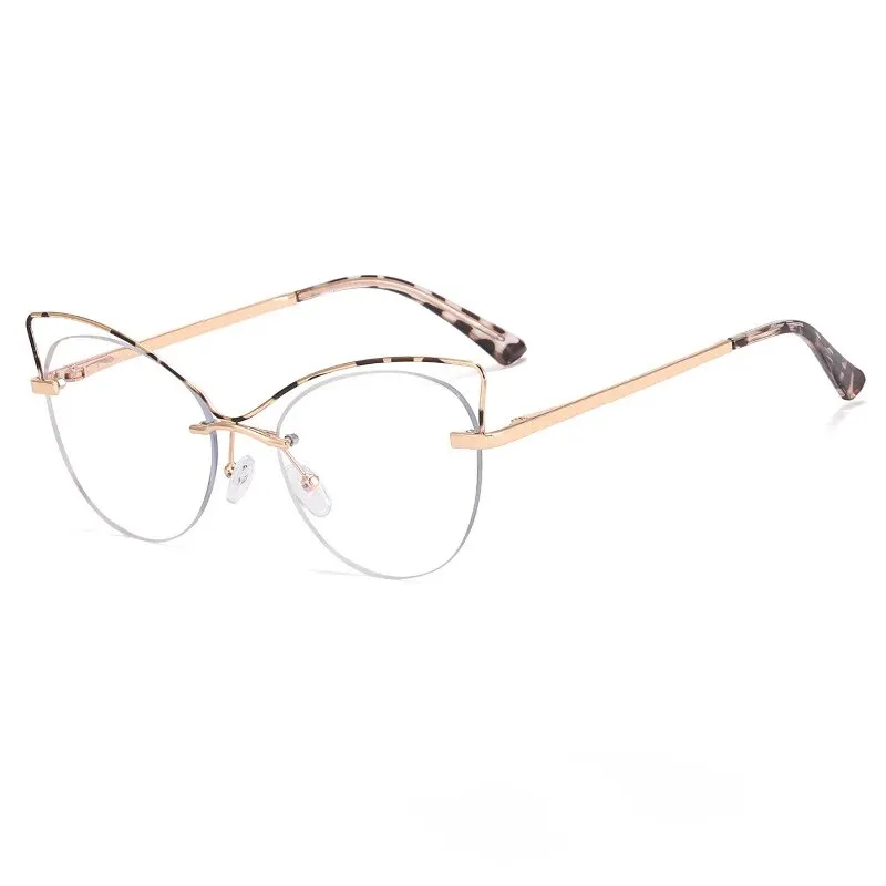 CCspace Women's Semi Rim Cat Eye Alloy Eyeglasses 57026