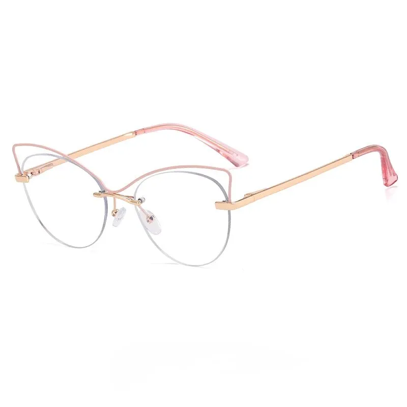 CCspace Women's Semi Rim Cat Eye Alloy Eyeglasses 57026