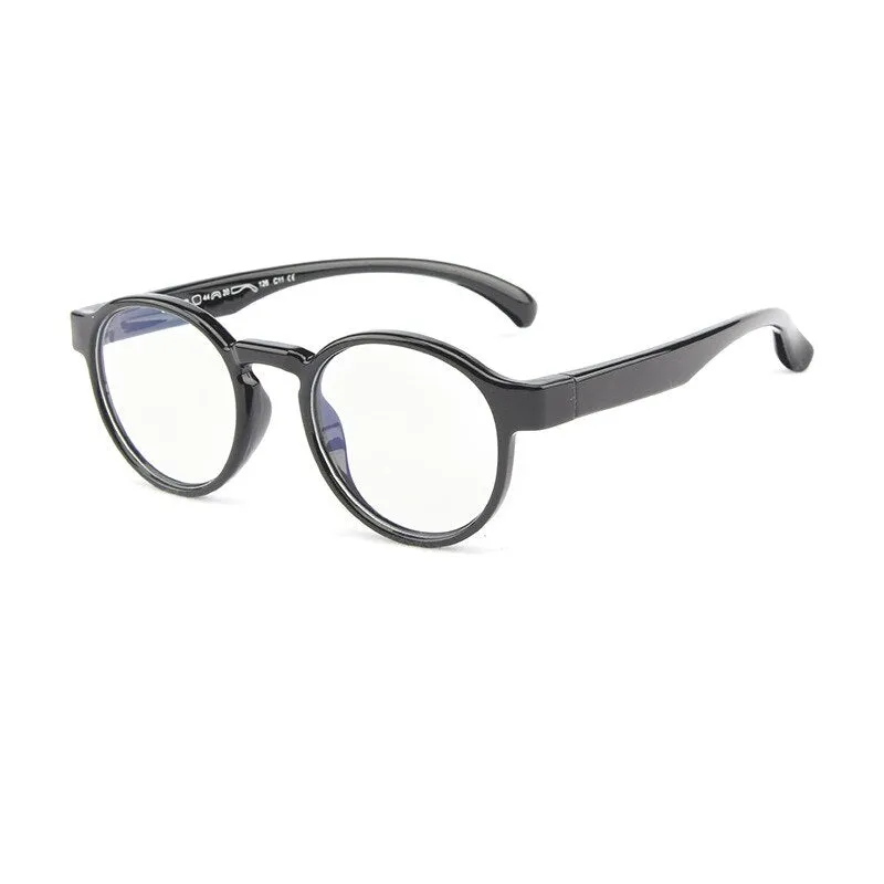 CCspace Youth Unisex Full Rim Round Silicone Titanium Eyeglasses 55247