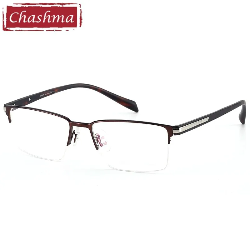 Chashma Men's Semi Rim Square Titanium Alloy Eyeglasses 9283