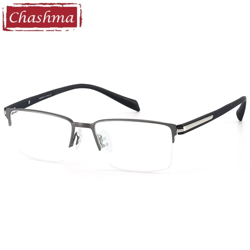 Chashma Men's Semi Rim Square Titanium Alloy Eyeglasses 9283