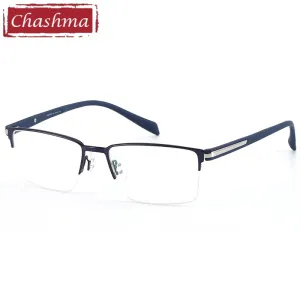 Chashma Men's Semi Rim Square Titanium Alloy Eyeglasses 9283