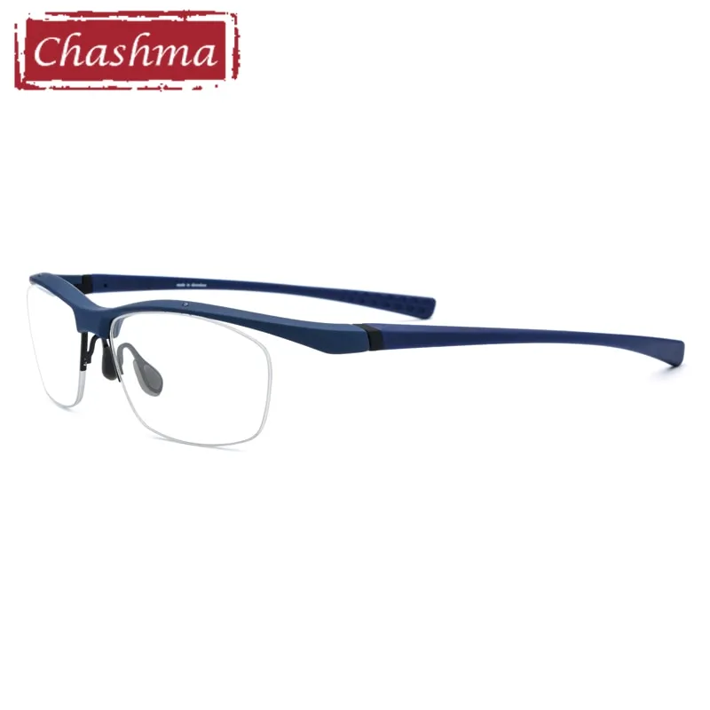 Chashma Men's Semi Rim Square Tr 90 Titanium Sport Eyeglasses 7027