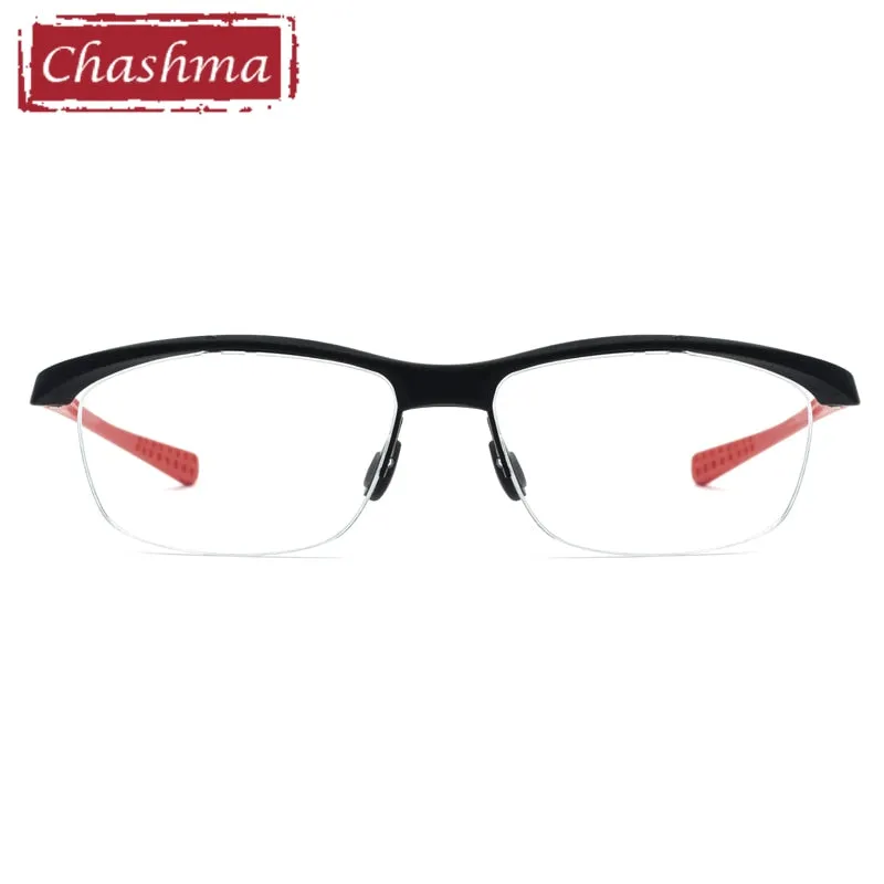 Chashma Men's Semi Rim Square Tr 90 Titanium Sport Eyeglasses 7027