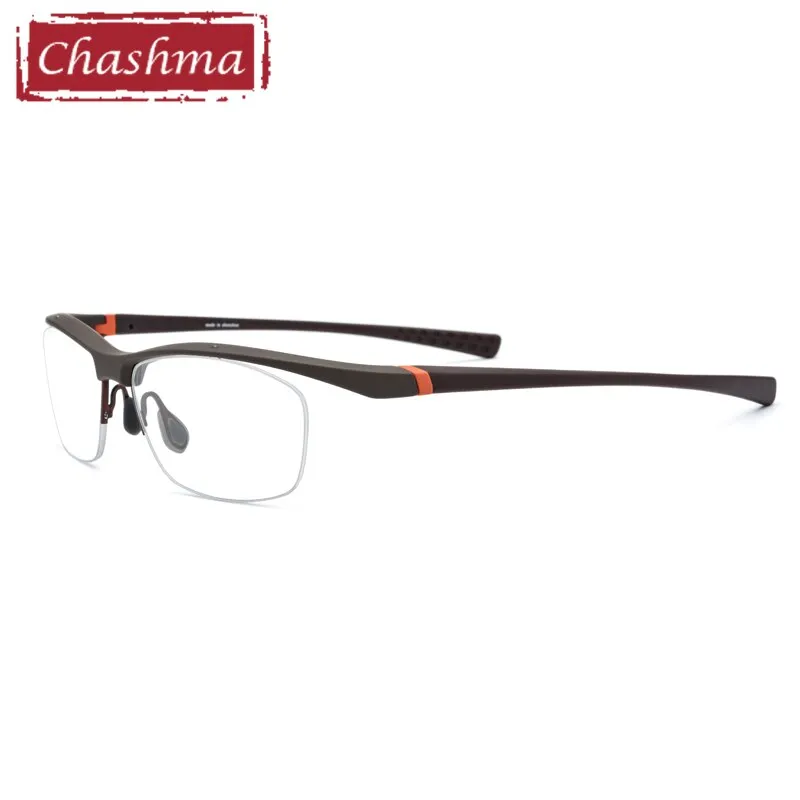 Chashma Men's Semi Rim Square Tr 90 Titanium Sport Eyeglasses 7027