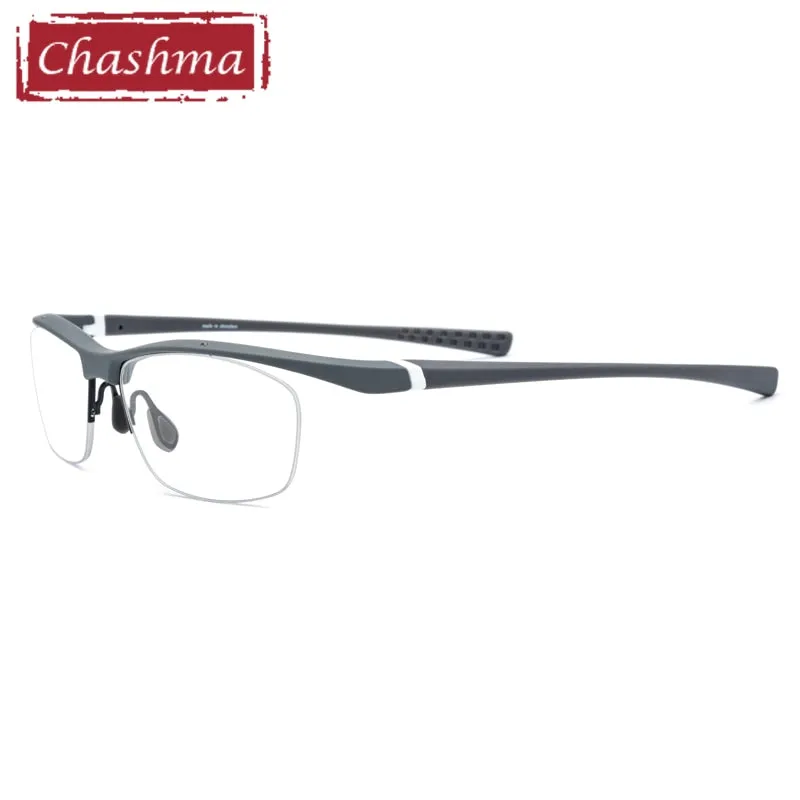 Chashma Men's Semi Rim Square Tr 90 Titanium Sport Eyeglasses 7027