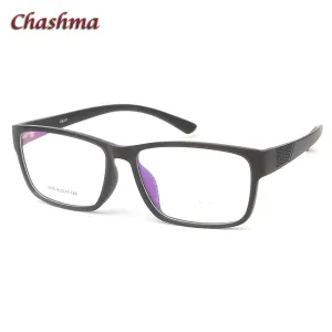 Chashma Ochki Men's Full Rim Large Square Tr 90 Titanium Eyeglasses 3015