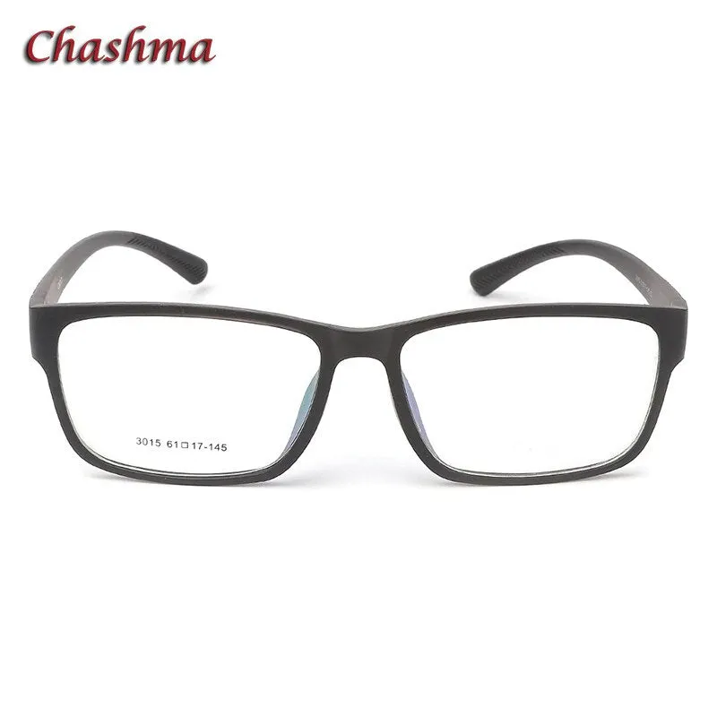 Chashma Ochki Men's Full Rim Large Square Tr 90 Titanium Eyeglasses 3015