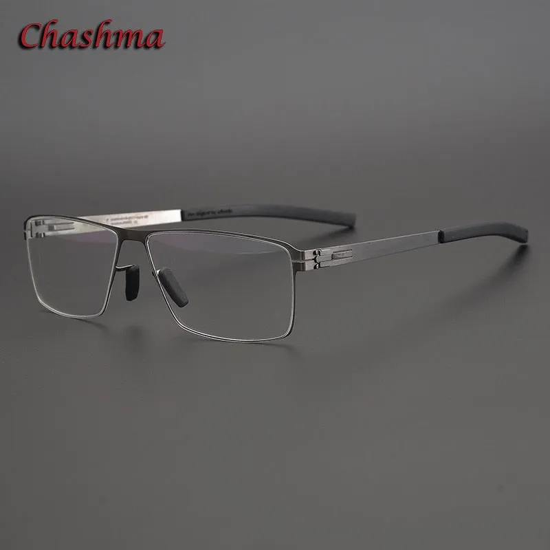 Chashma Ochki Men's Full Rim Square Alloy Eyeglasses Ic