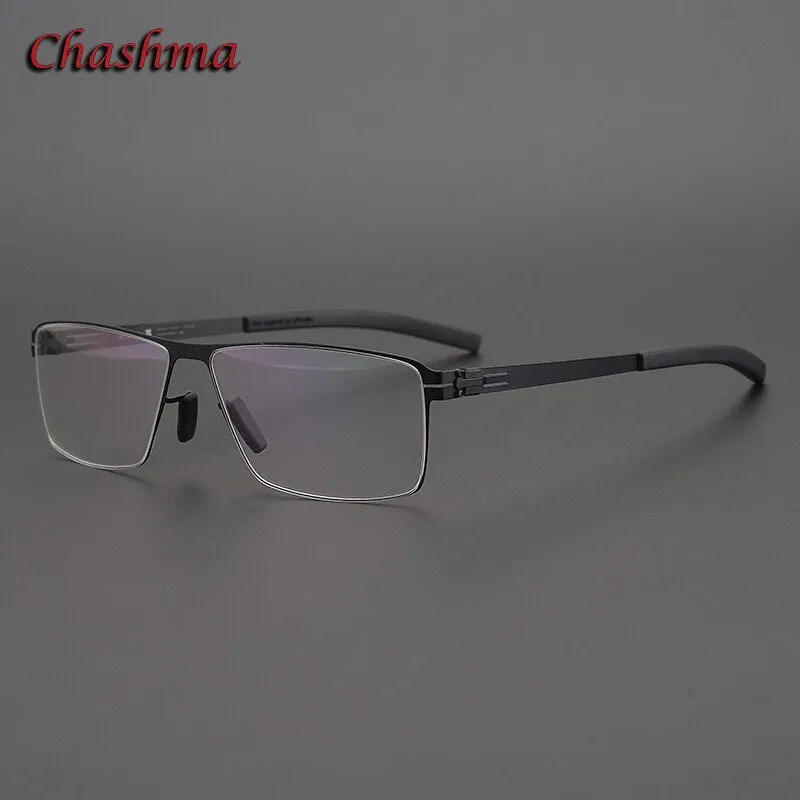 Chashma Ochki Men's Full Rim Square Alloy Eyeglasses Ic