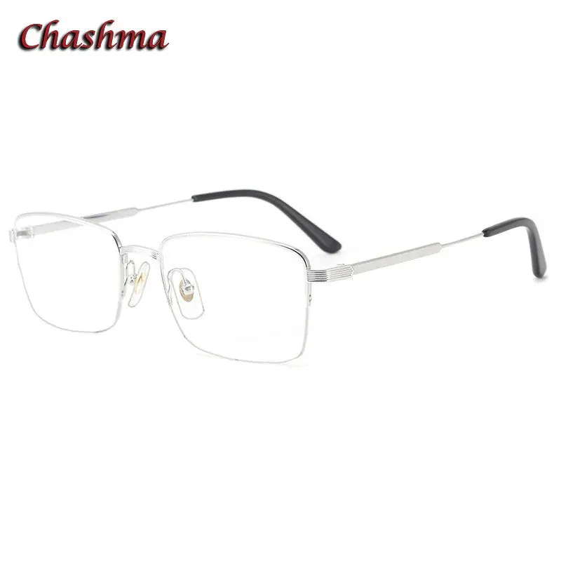 Chashma Ochki Men's Semi Rim Square Titanium Eyeglasses 0348