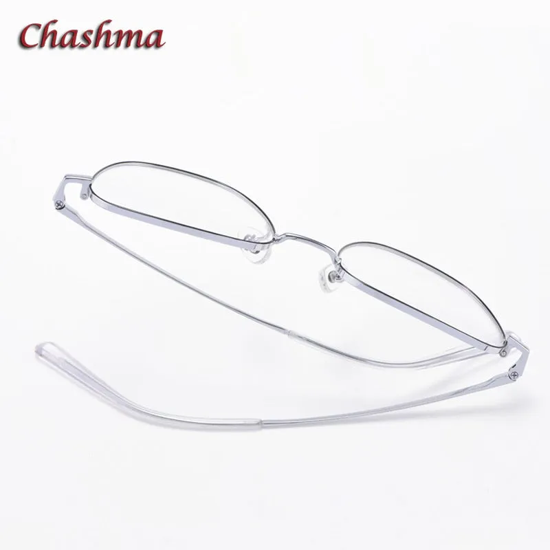 Chashma Ochki Unisex Full Rim Irregular Square Titanium Eyeglasses 9026