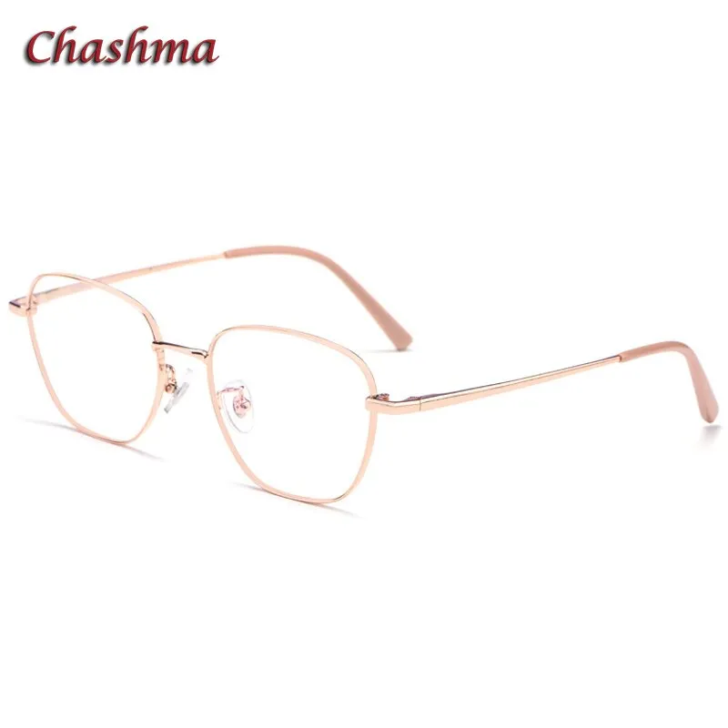 Chashma Ochki Unisex Full Rim Irregular Square Titanium Eyeglasses 9026