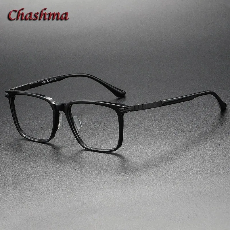 Chashma Ochki Unisex Full Rim Square Acetate Eyeglasses 9630