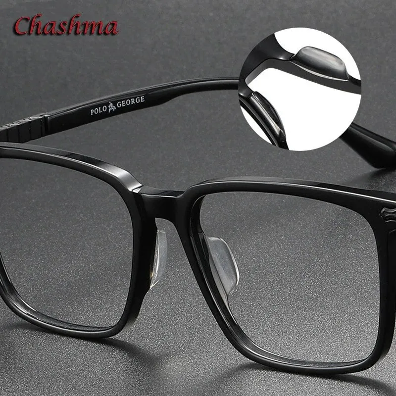 Chashma Ochki Unisex Full Rim Square Acetate Eyeglasses 9630