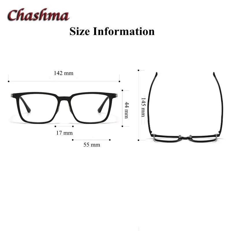 Chashma Ochki Unisex Full Rim Square Acetate Eyeglasses 9630