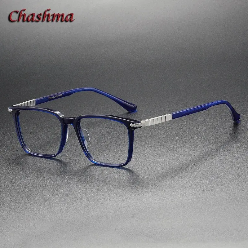 Chashma Ochki Unisex Full Rim Square Acetate Eyeglasses 9630