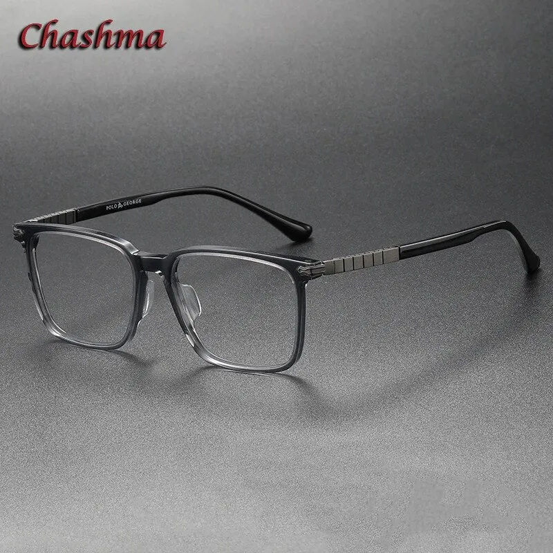 Chashma Ochki Unisex Full Rim Square Acetate Eyeglasses 9630