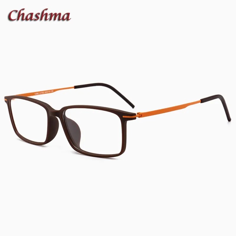 Chashma Ochki Unisex Full Rim Square Ultem Tr 90 Stainless Steel Eyeglasses 2601