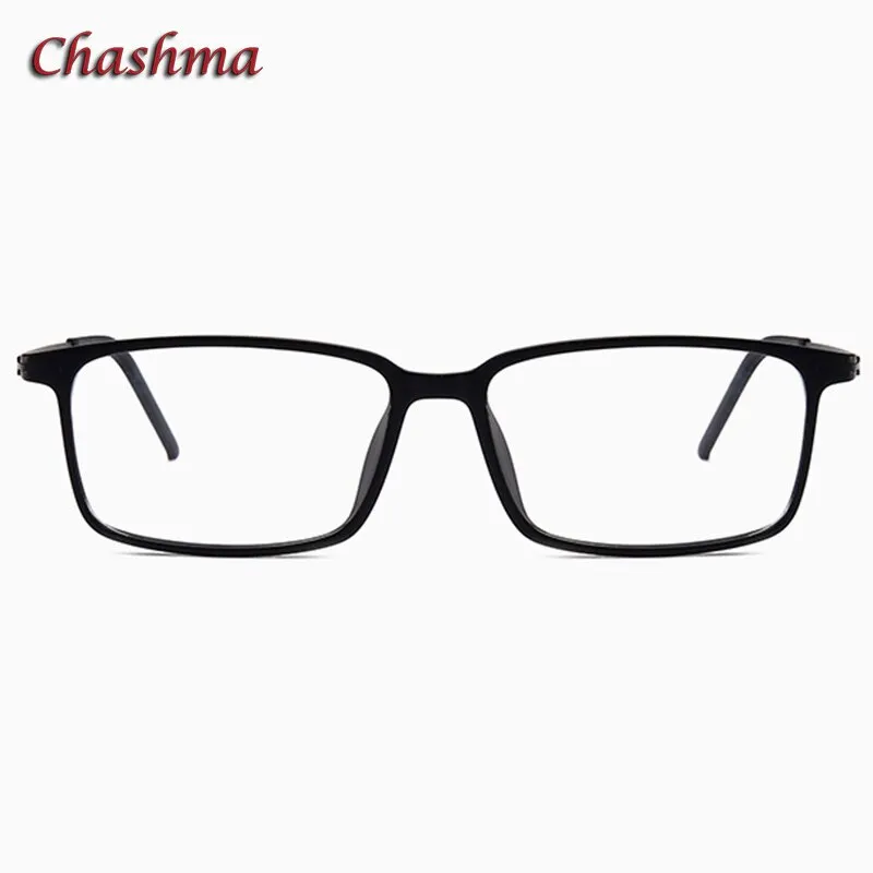 Chashma Ochki Unisex Full Rim Square Ultem Tr 90 Stainless Steel Eyeglasses 2601