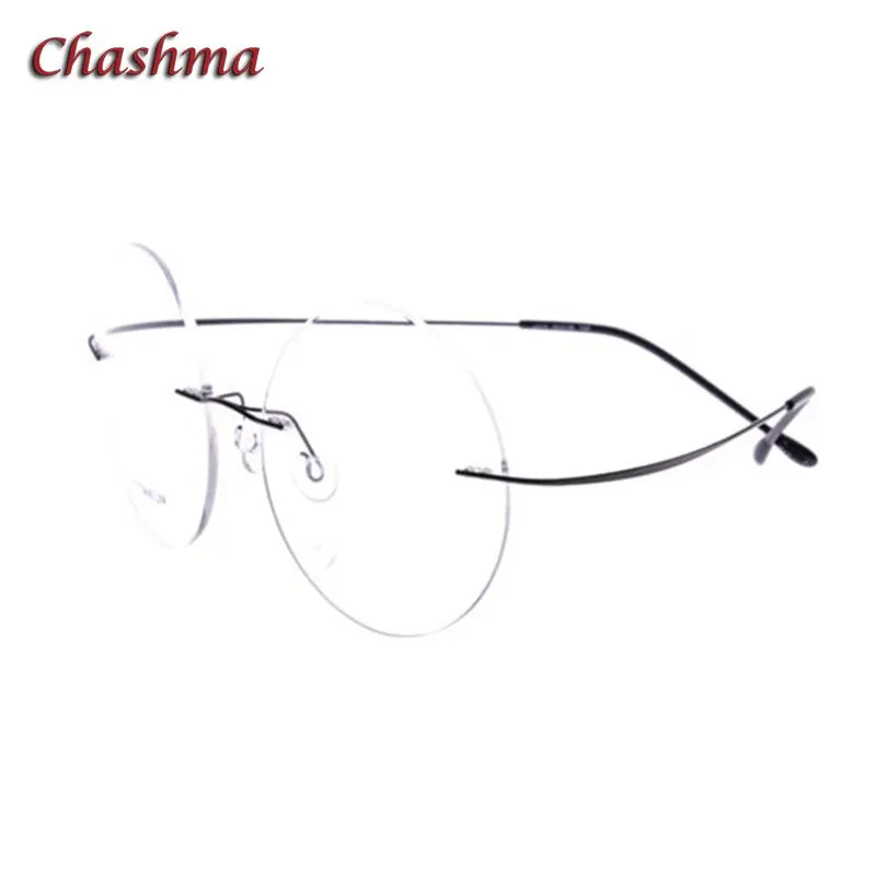 Chashma Ochki Unisex Rimless Round Titanium Eyeglasses 9613