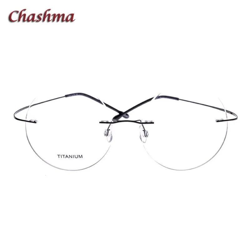 Chashma Ochki Unisex Rimless Round Titanium Eyeglasses 9613