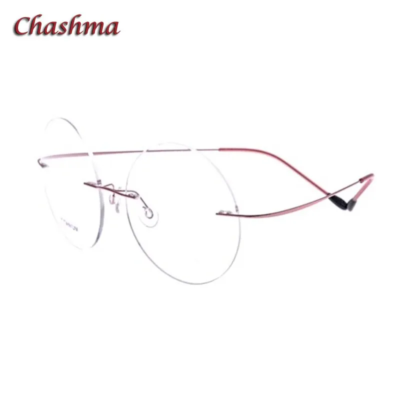 Chashma Ochki Unisex Rimless Round Titanium Eyeglasses 9613