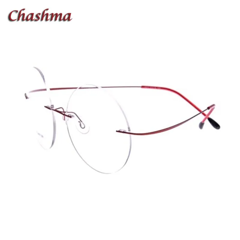 Chashma Ochki Unisex Rimless Round Titanium Eyeglasses 9613