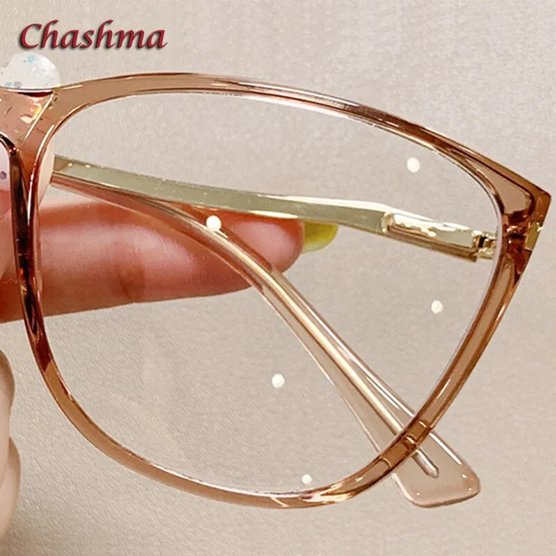 Chashma Ochki Women's Full Rim Square Cat Eye Tr 90 Titanium Eyeglasses 7843