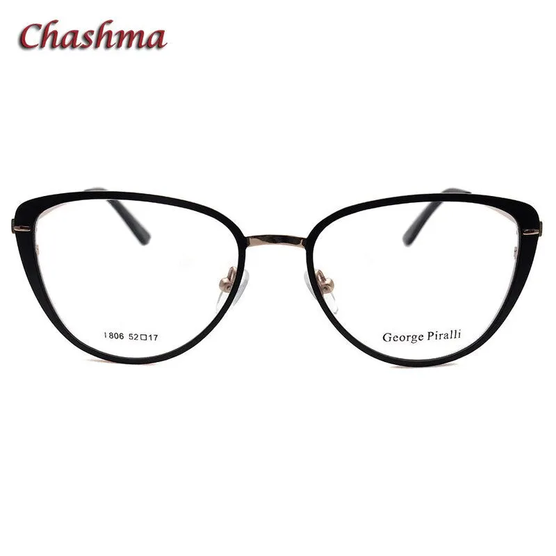 Chashma Ochki Women's Full Rim Triangel Cat Eye Alloy Eyeglasses 806