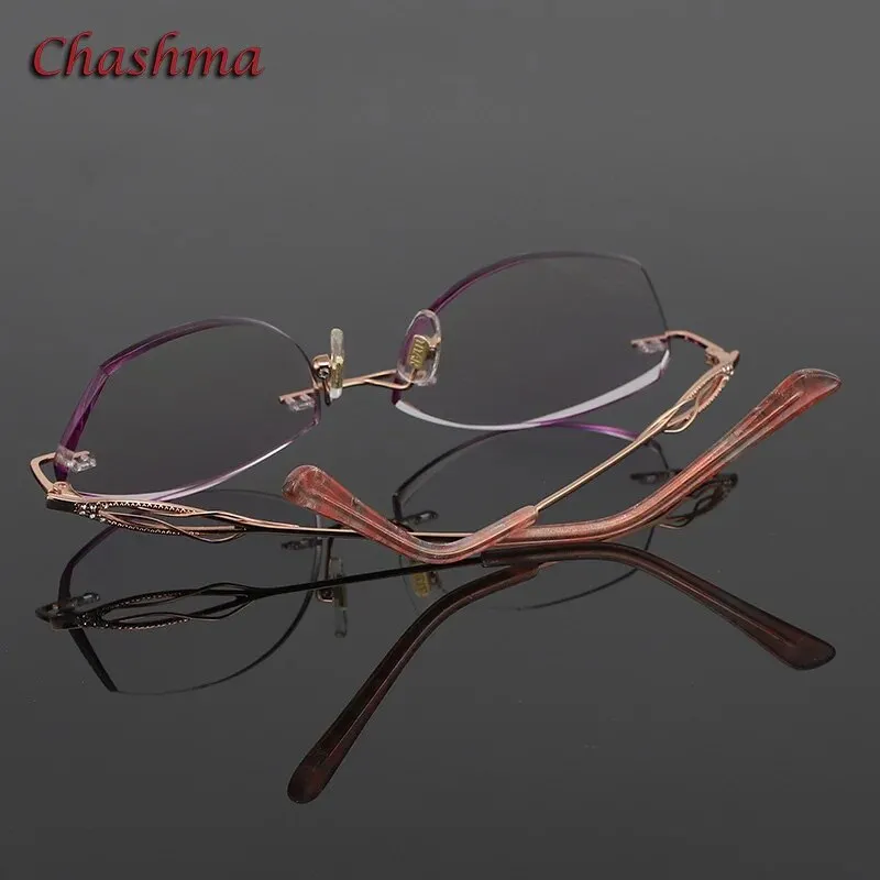 Chashma Ochki Women's Rimless Square Titanium Eyeglasses 5839