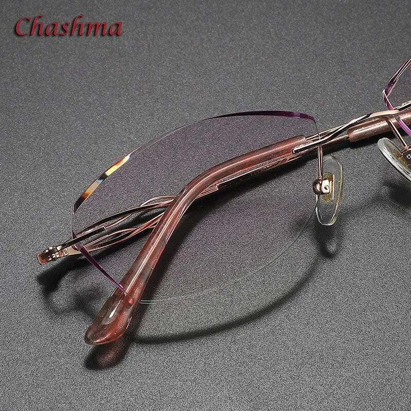 Chashma Ochki Women's Rimless Square Titanium Eyeglasses 5839